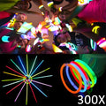 300er XXL Knicklichter Party-Set – Ultrahelle Glow Sticks inkl. Verbinder für Armbänder & Neon-Deko