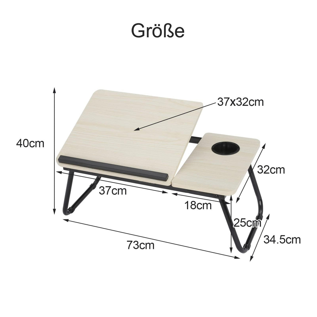 XXL Falt-Laptoptisch für Bett & Sofa (55x32 cm) – Stabiler Betttisch mit Getränkehalter & Klappfunktion