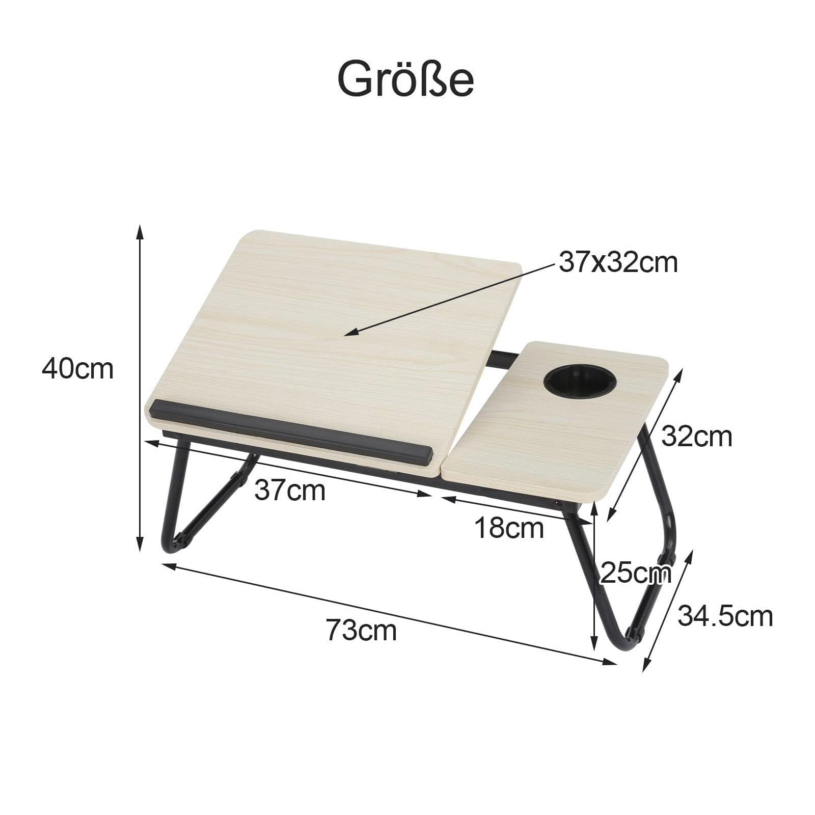 XXL Falt-Laptoptisch für Bett & Sofa (55x32 cm) – Stabiler Betttisch mit Getränkehalter & Klappfunktion