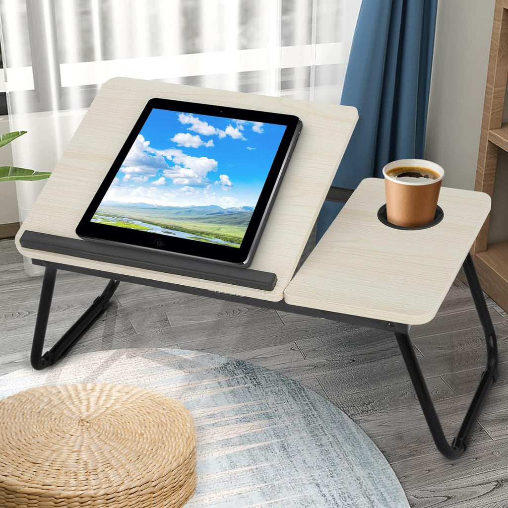 XXL Falt-Laptoptisch für Bett & Sofa (55x32 cm) – Stabiler Betttisch mit Getränkehalter & Klappfunktion