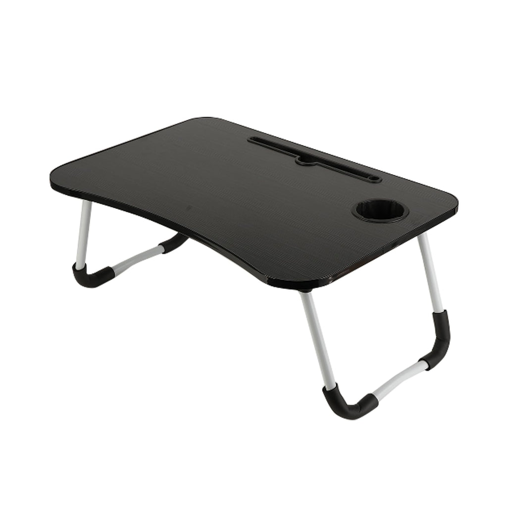 XXL Laptoptisch „Black Pro“ (60x40 cm) – Faltbarer Betttisch in zeitlosem Schwarz mit Tablet-Halter & Becher-Slot