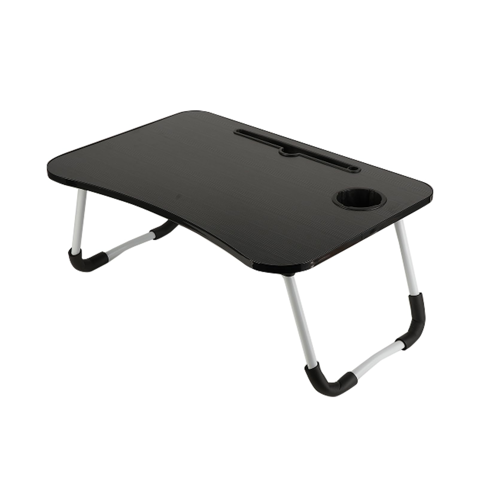 XXL Laptoptisch „Black Pro“ (60x40 cm) – Faltbarer Betttisch in zeitlosem Schwarz mit Tablet-Halter & Becher-Slot