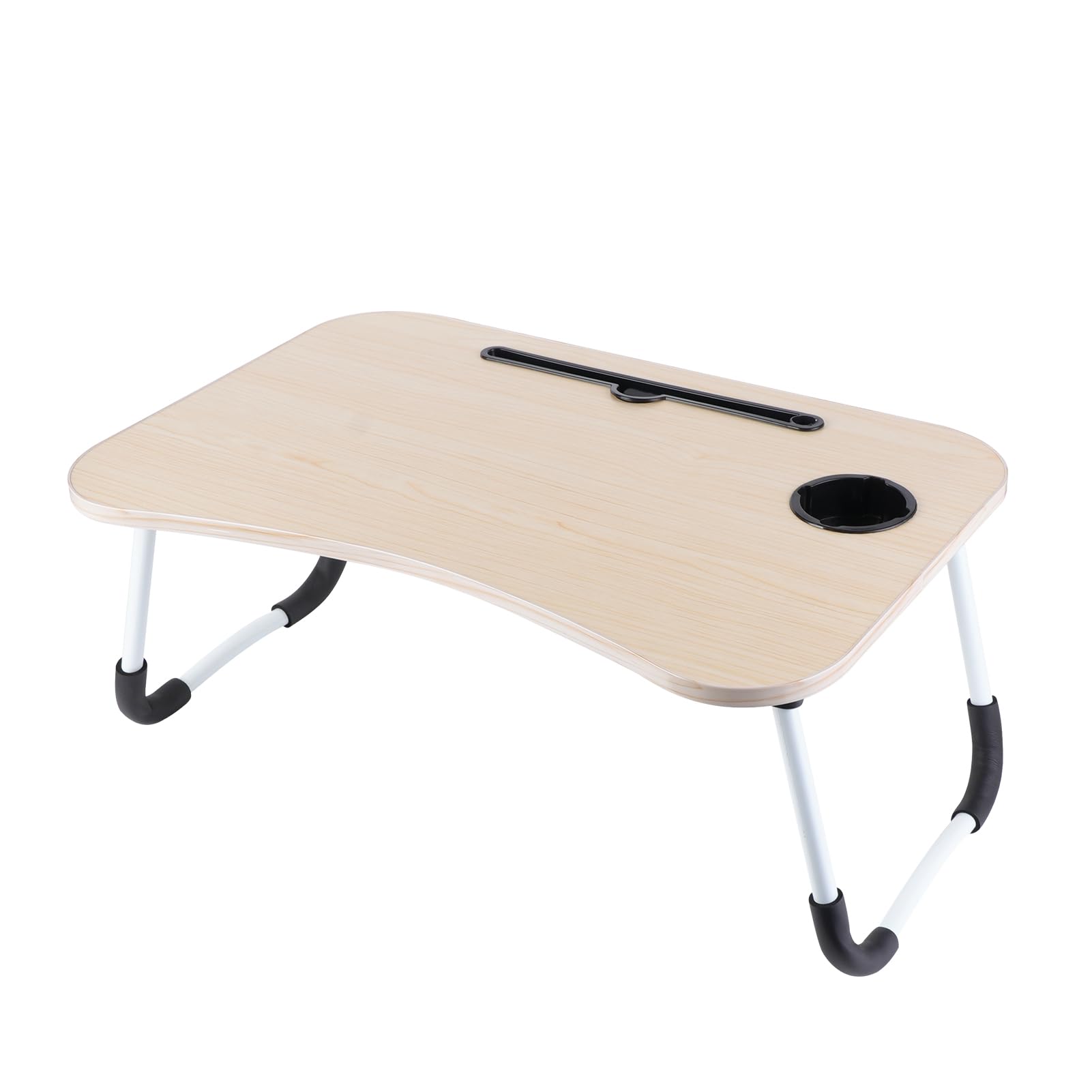 XXL Laptoptisch „Ahorn-Edition“ (60x40 cm) – Faltbarer Betttisch mit Tablet-Slot & Becherhalter (Ergonomisch & Stabil)