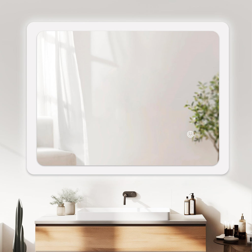 Premium LED-Badezimmerspiegel (70 x 50 cm) – Energiesparender Lichtspiegel in Kaltweiß (6000K) für Wandmontage