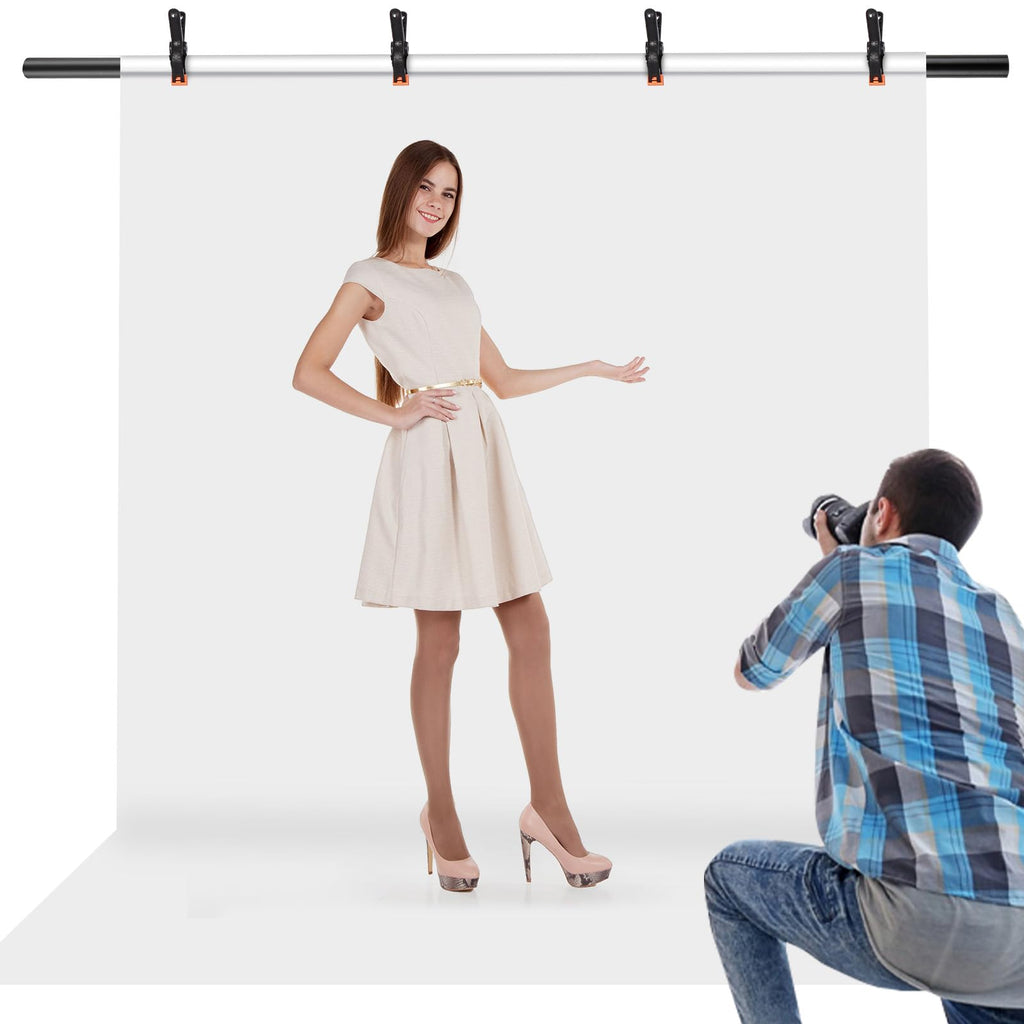 Profi T-Form Hintergrundständer (2 x 2 m) – Tragbares Stativ-Set inkl. 3 Power-Clips für Foto- & Videostudios