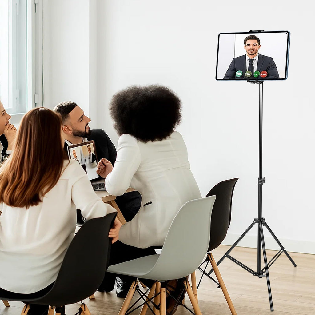 Profi Tablet-Bodenständer „FlexView“ (71–110 cm) – 360° Drehbare Halterung für Tablets & Smartphones (4,7–13,5 Zoll)