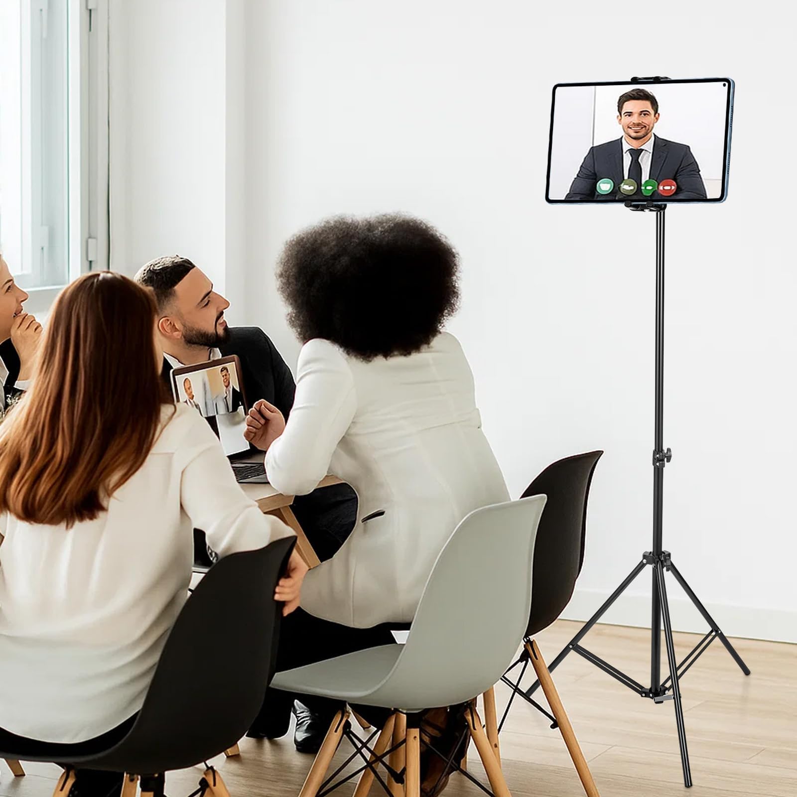 Profi Tablet-Bodenständer „FlexView“ (71–110 cm) – 360° Drehbare Halterung für Tablets & Smartphones (4,7–13,5 Zoll)